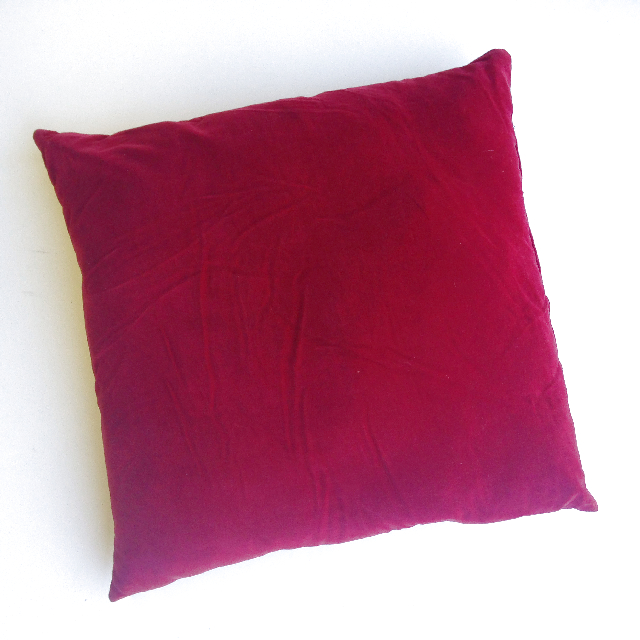 CUSHION, Red (Dark Red) Velvet